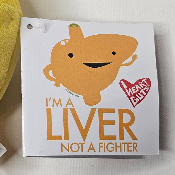 I Heart Guts I'm A Liver Not A Fighter Plush 10" Organ Educational Stuffed Toy - Picture 7 of 12